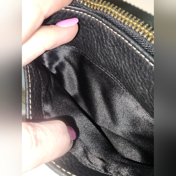 Coach Black Pebbled Leather Crossbody Purse Swing Back Y2K - Picture 7 of 15